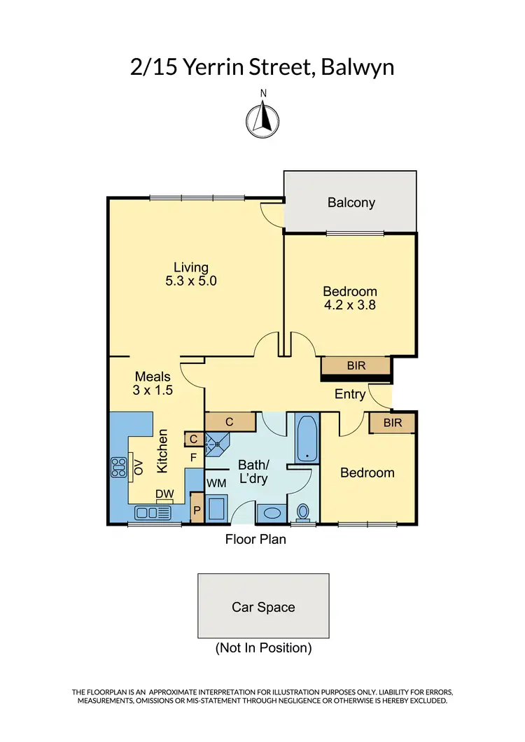 Floorplan of Homely unit listing, 2/15 Yerrin Street, Balwyn VIC 3103