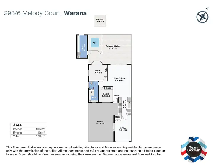 Floorplan of Homely unit listing, 293/6 Melody Court, Warana QLD 4575