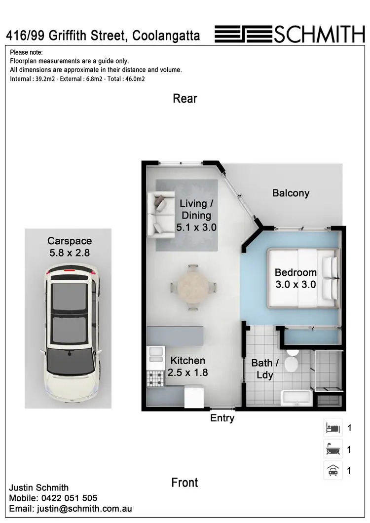 Floorplan of Homely apartment listing, 416/99 griffith Street, Coolangatta QLD 4225