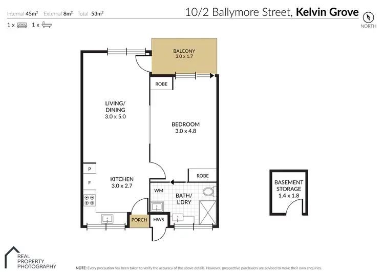 Floorplan of Homely apartment listing, 10/2 Ballymore Street, Kelvin Grove QLD 4059
