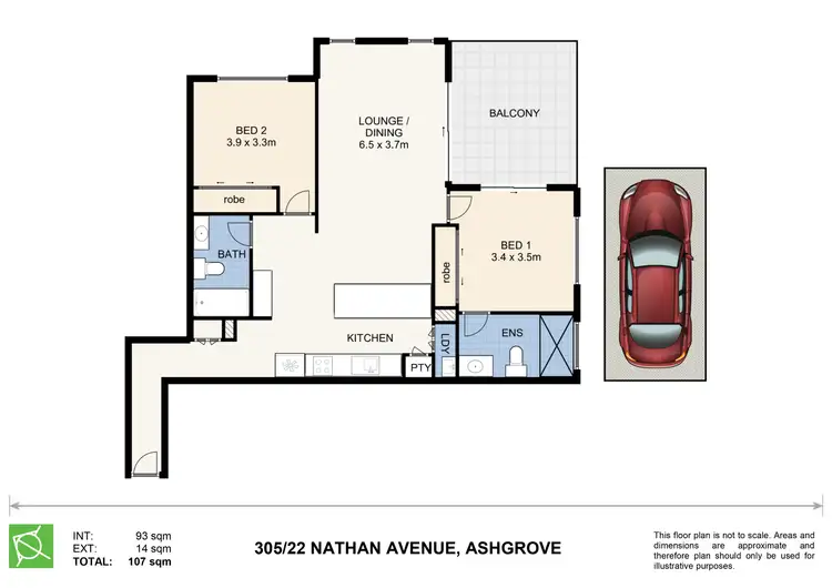 Floorplan of Homely unit listing, 305/22 Nathan Avenue, Ashgrove QLD 4060