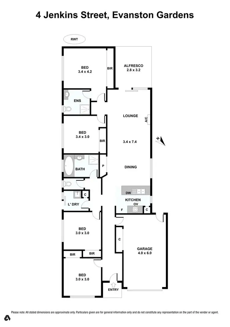 Floorplan of Homely house listing, 4 Jenkins Street, Evanston Gardens SA 5116