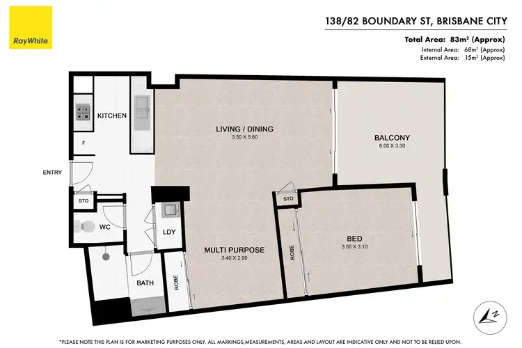 Floorplan of Homely apartment listing, 138/82 Boundary Street, Brisbane City QLD 4000