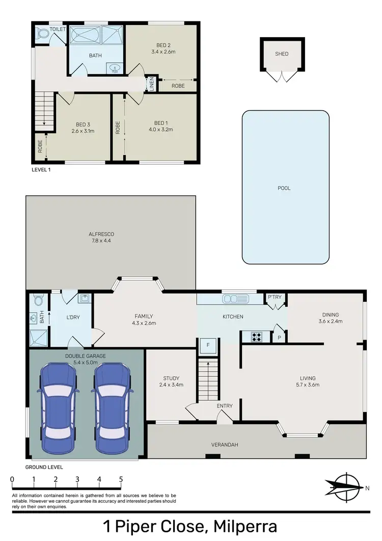 Floorplan of Homely house listing, 1 Piper Close, Milperra NSW 2214