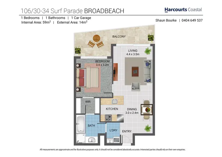 Floorplan of Homely apartment listing, 106/30-34 Surf Parade, Broadbeach QLD 4218
