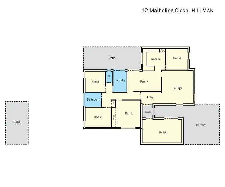 Floorplan of Homely house listing, 12 Malbeling Close, Hillman WA 6168