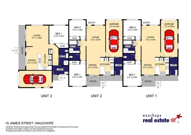 Floorplan of Homely block of units listing, 1, 2 & 3 / 15 James Street, Wauchope NSW 2446