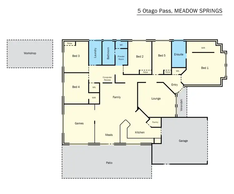 Floorplan of Homely house listing, 5 Otago Pass, Meadow Springs WA 6210