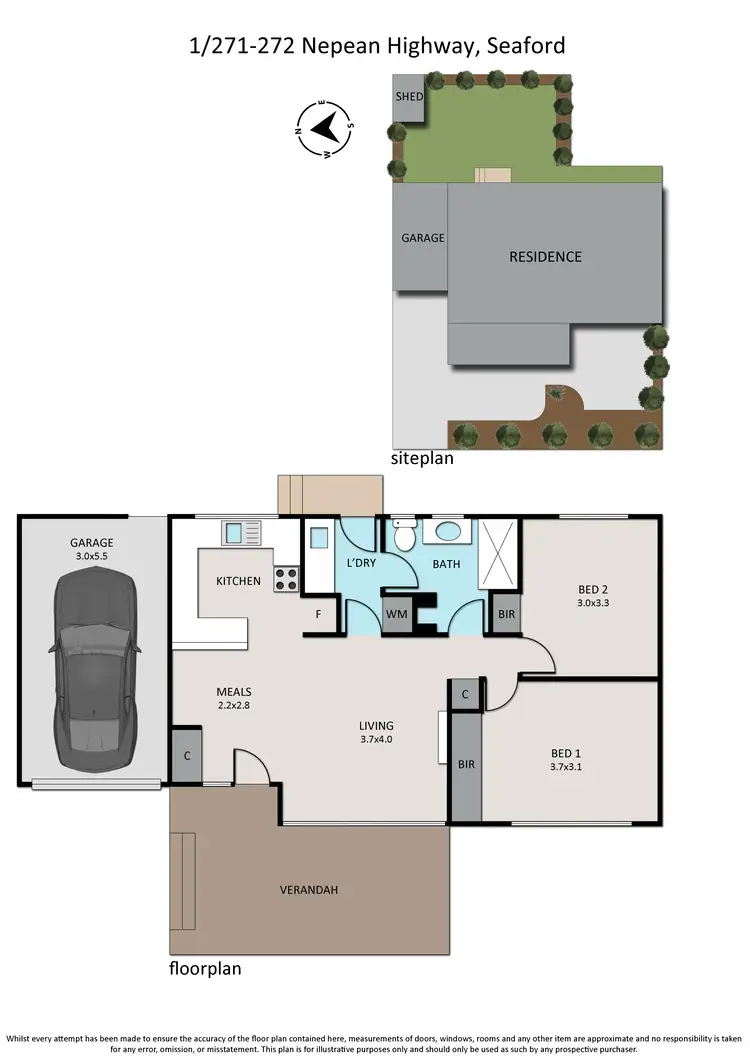 Floorplan of Homely unit listing, 1/271-272 Nepean Highway, Seaford VIC 3198