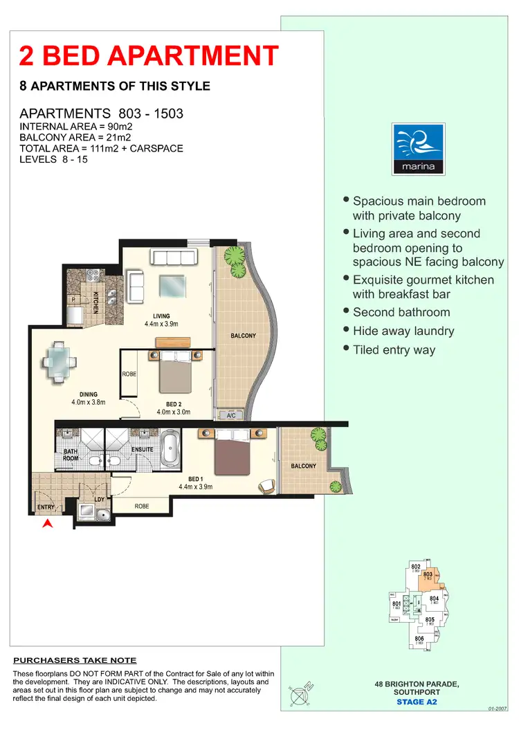 Floorplan of Homely apartment listing, 1203/4 Como Crescent, Southport QLD 4215