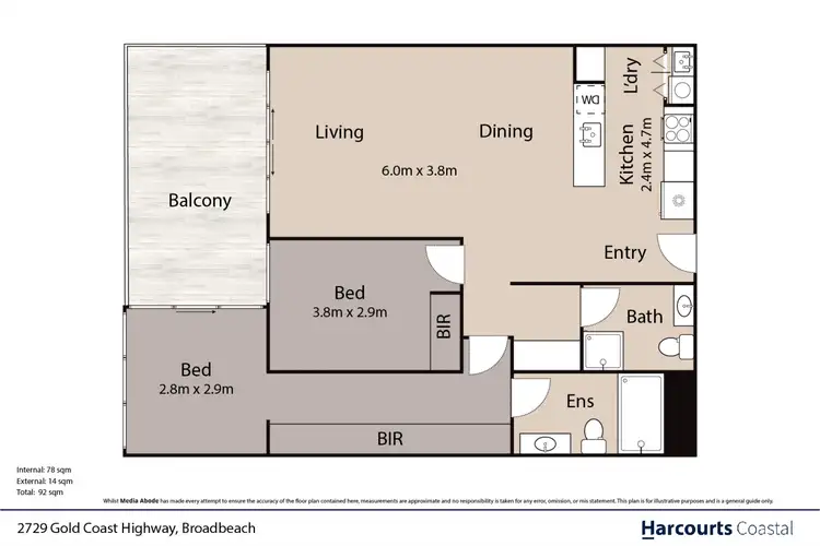 Floorplan of Homely apartment listing, 2/2729-2733 Gold Coast Highway, Broadbeach QLD 4218