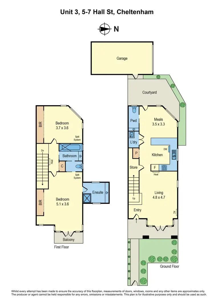 Floorplan of Homely townhouse listing, 3/5-7 Hall Street, Cheltenham VIC 3192