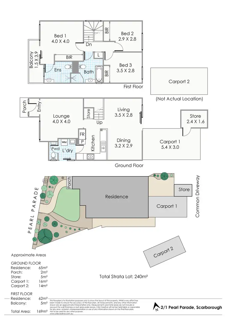Floorplan of Homely house listing, 2/1 Pearl Parade, Scarborough WA 6019