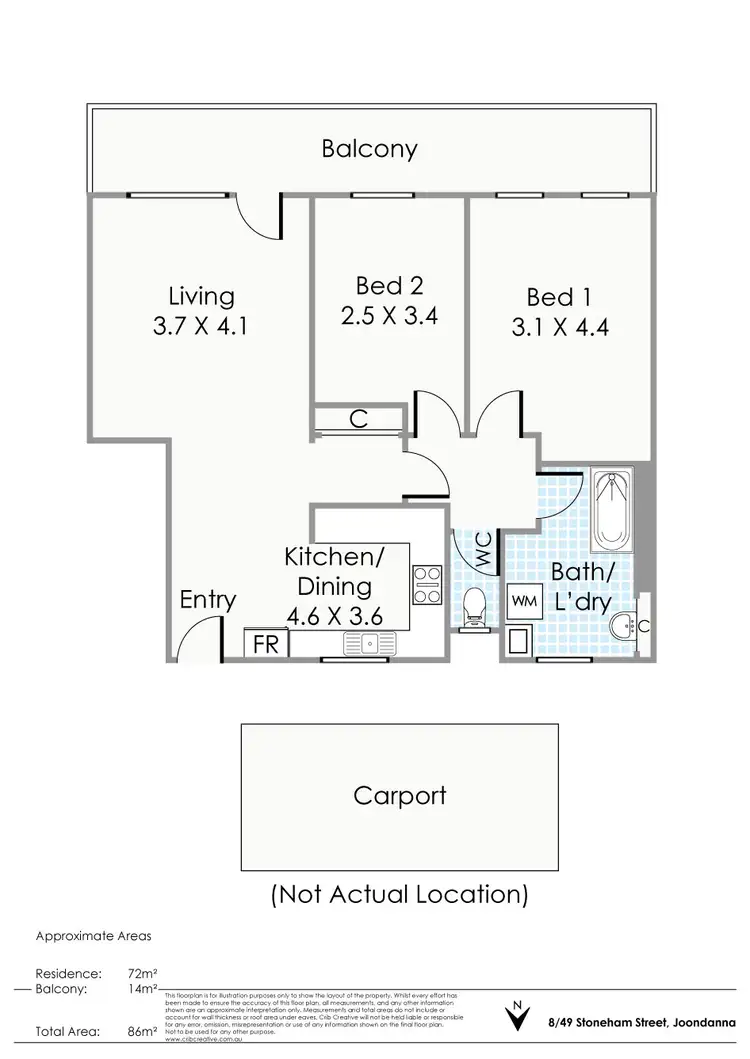 Floorplan of Homely apartment listing, 8/49 Stoneham Street, Joondanna WA 6060
