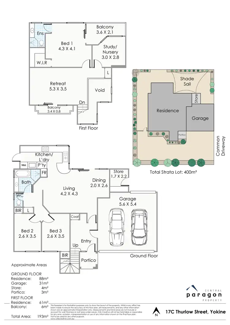 Floorplan of Homely townhouse listing, 17C Thurlow Avenue, Yokine WA 6060