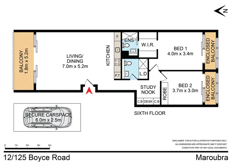 Floorplan of Homely apartment listing, 12B/125 Boyce Road, Maroubra NSW 2035