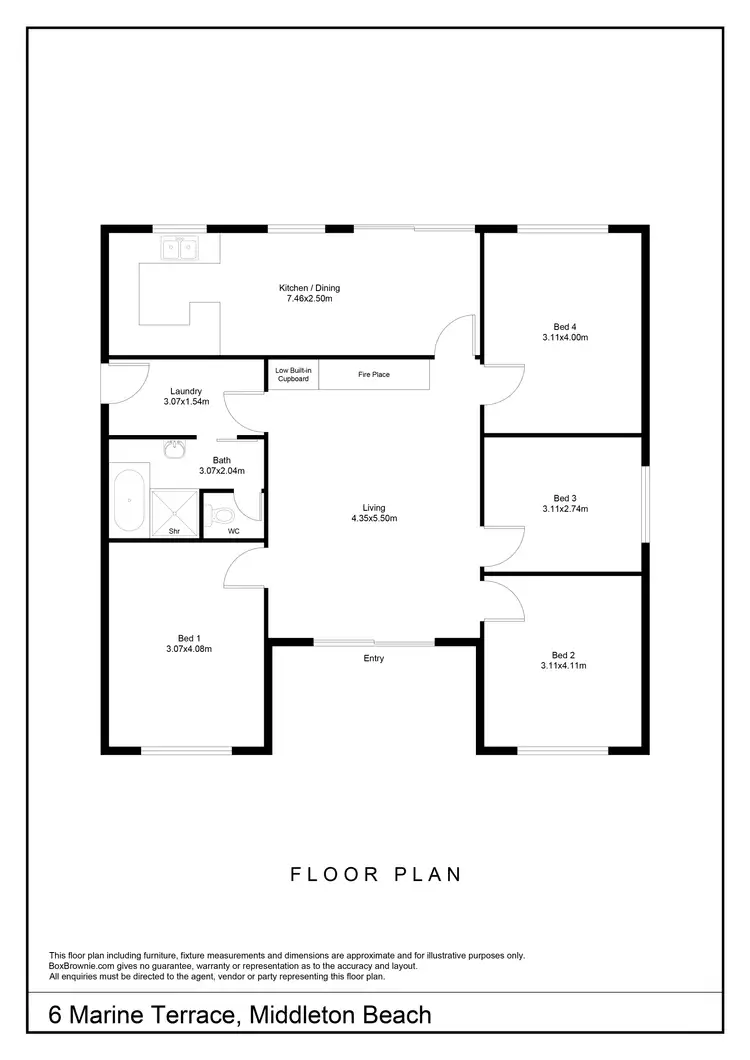 Floorplan of Homely house listing, 6 Marine Terrace, Middleton Beach WA 6330
