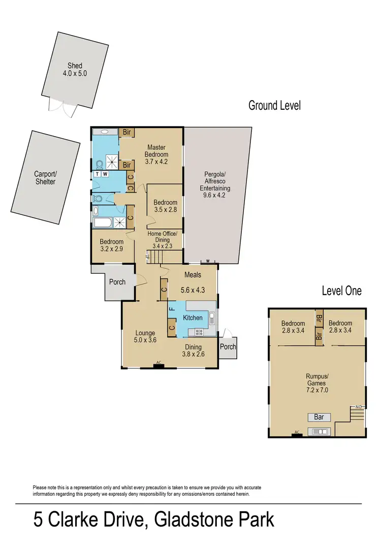 Floorplan of Homely house listing, 5 Clarke Drive, Gladstone Park VIC 3043