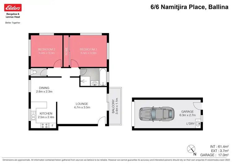 Floorplan of Homely unit listing, 6/6 Namitjira Place, Ballina NSW 2478