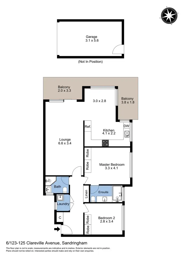Floorplan of Homely unit listing, 6/123-125 Clareville Avenue, Sandringham NSW 2219