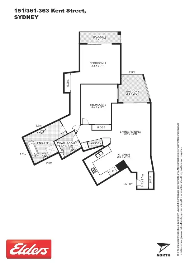 Floorplan of Homely apartment listing, 151/361-363 Kent Street, Sydney NSW 2000
