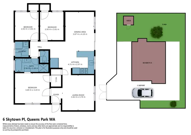 Floorplan of Homely house listing, 6 Skytown Place, Queens Park WA 6107