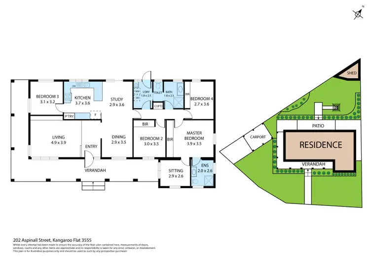 Floorplan of Homely house listing, 202 Aspinall Street, Kangaroo Flat VIC 3555