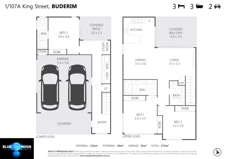 Floorplan of Homely unit listing, 1/107a "Glimpses on King" King Street, Buderim QLD 4556