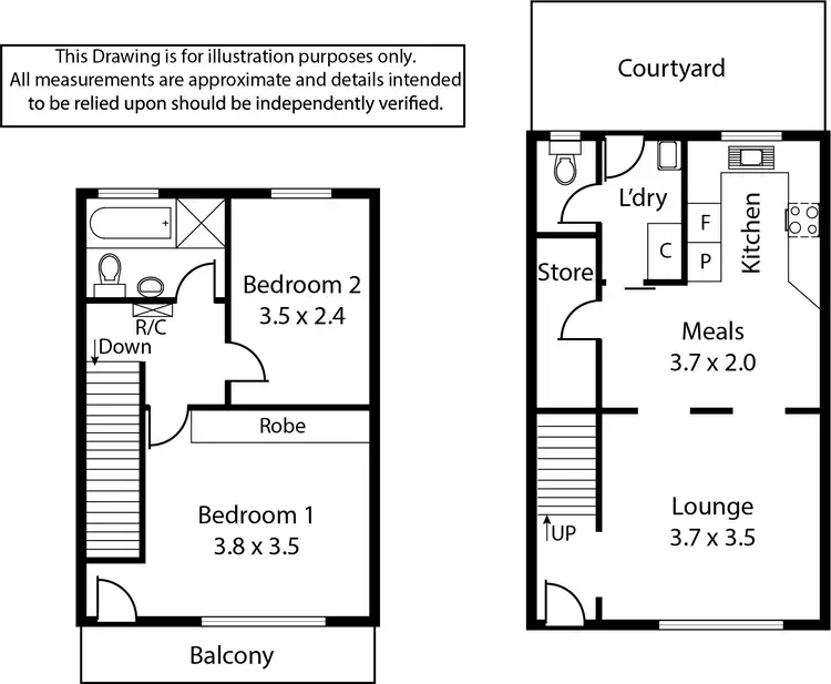 Floorplan of Homely townhouse listing, 1 / 573 Lower North East Road, Campbelltown SA 5074