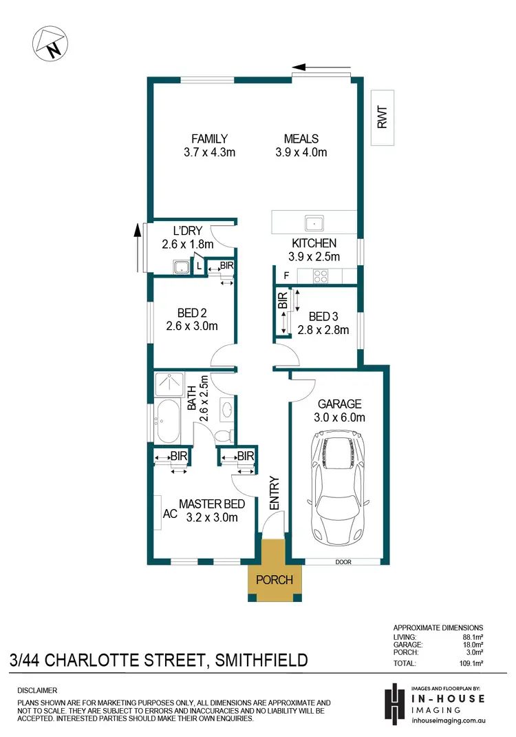 Floorplan of Homely unit listing, 3/44 Charlotte Street, Smithfield SA 5114