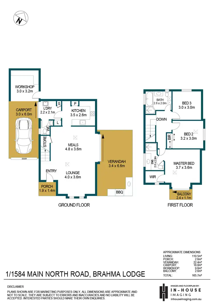 Floorplan of Homely townhouse listing, 1/1584 Main North Road, Brahma Lodge SA 5109