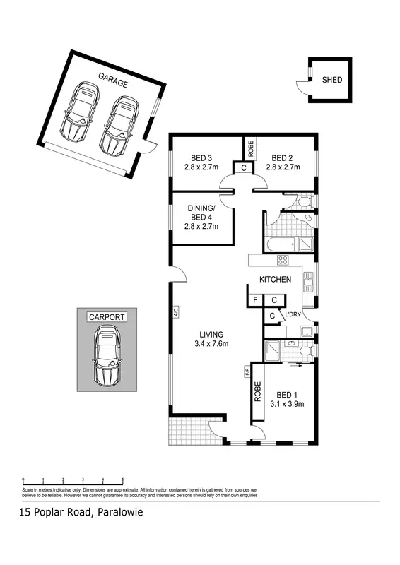 Floorplan of Homely house listing, 15 Poplar Rd, Paralowie SA 5108