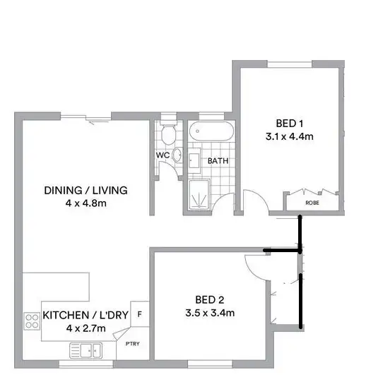 Floorplan of Homely apartment listing, 2/50 Bertana Cr, Warriewood NSW 2102
