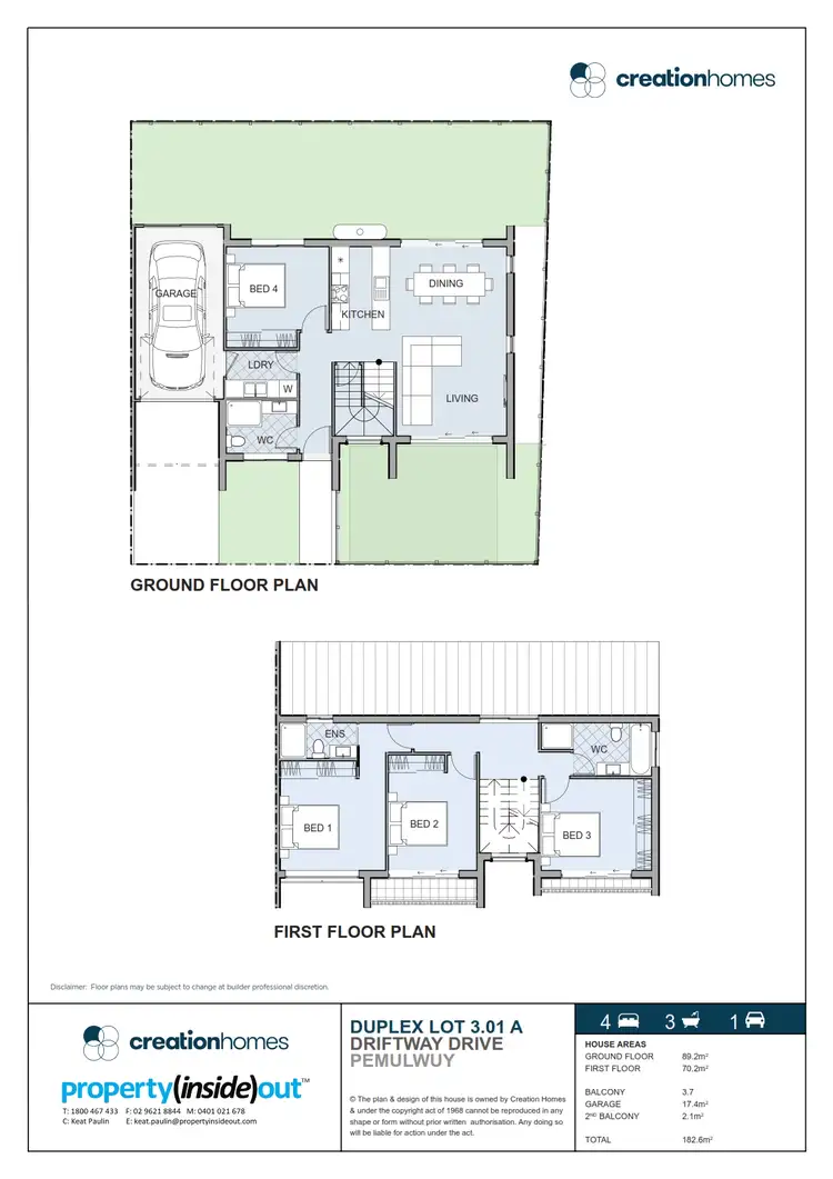 Floorplan of Homely semi-detached listing, 3-01A Bundeluk Ave, Pemulwuy NSW 2145