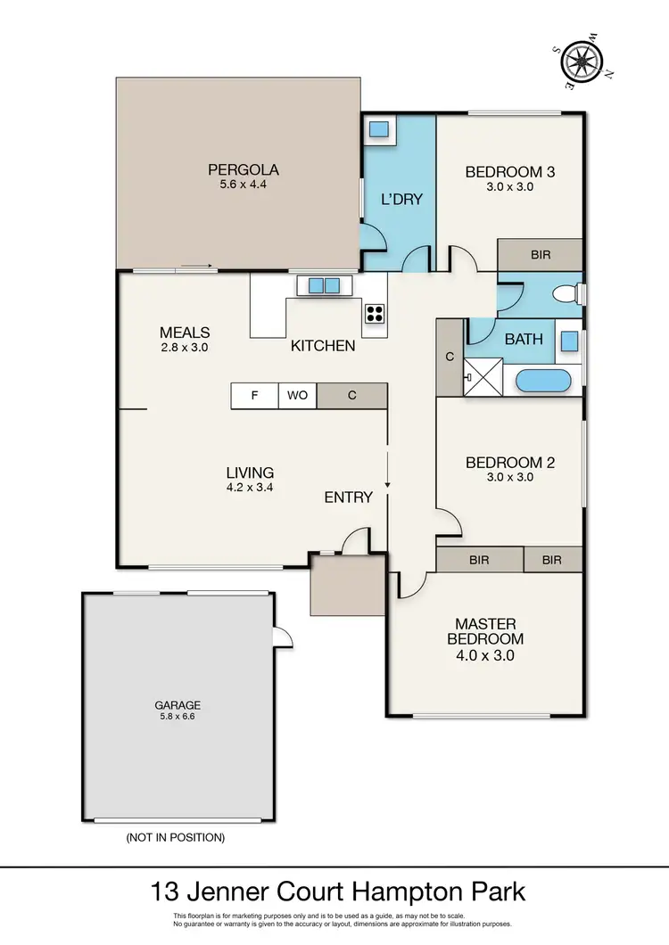 Floorplan of Homely house listing, 13 Jenner Court, Hampton Park VIC 3976