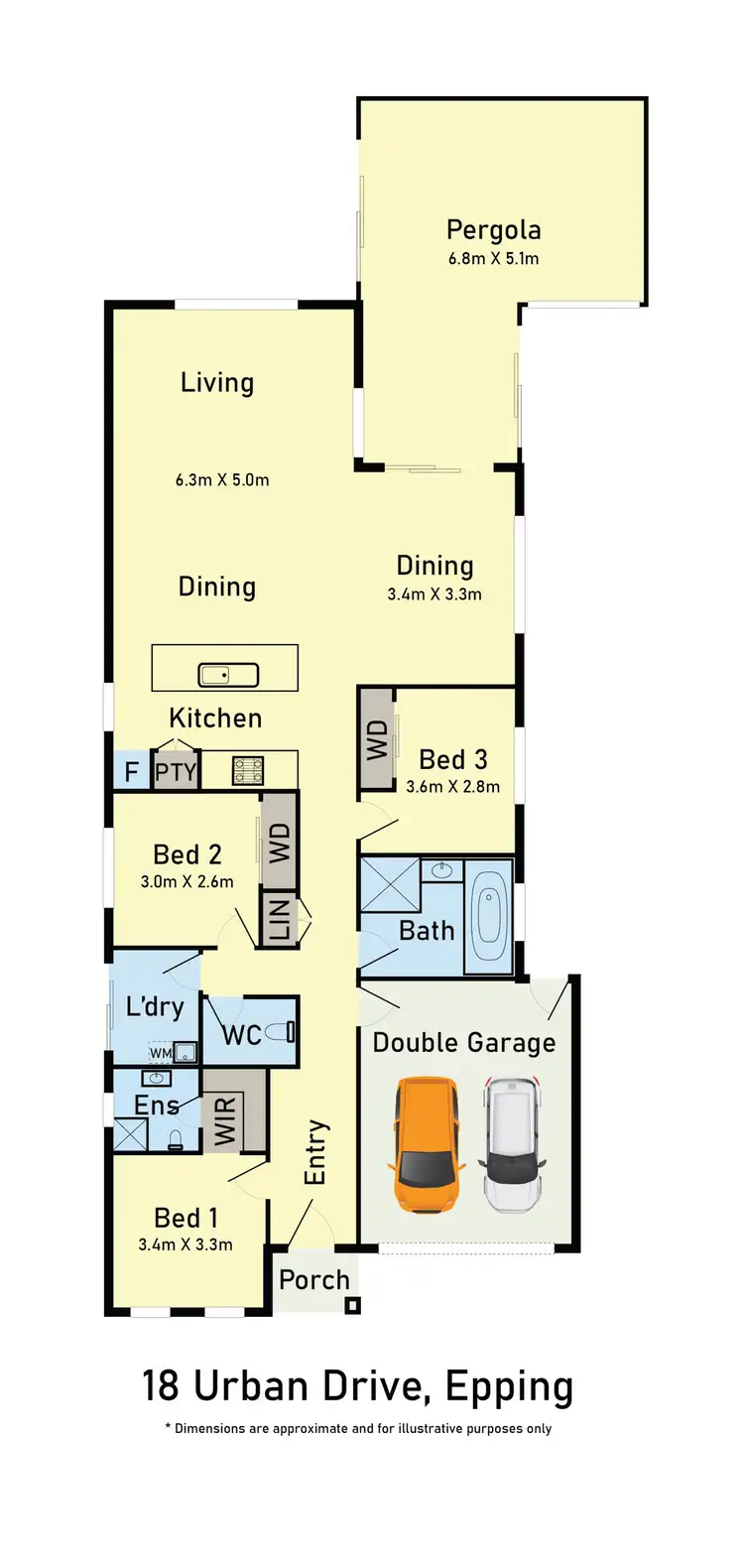 Floorplan of Homely house listing, 18 Urban Drive, Epping VIC 3076