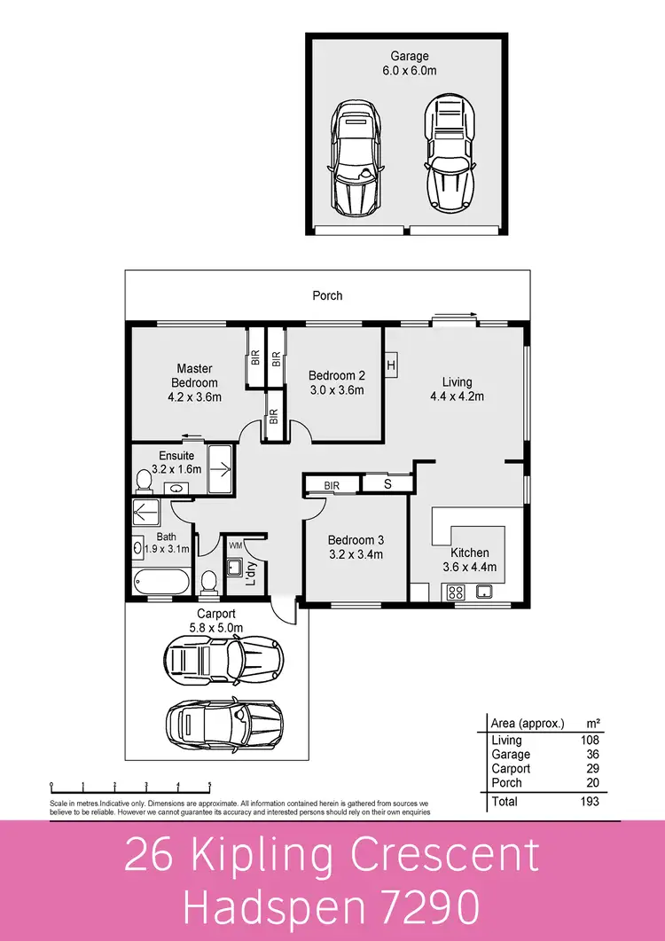 Floorplan of Homely house listing, 26 Kipling Crescent, Hadspen TAS 7290