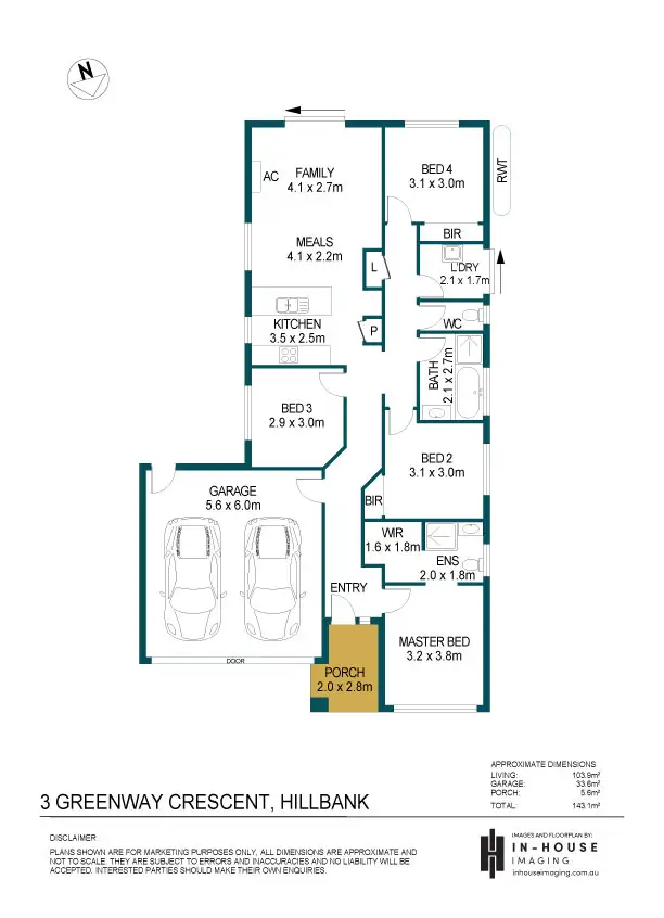 Floorplan of Homely house listing, 3 Greenway Crescent, Hillbank SA 5112