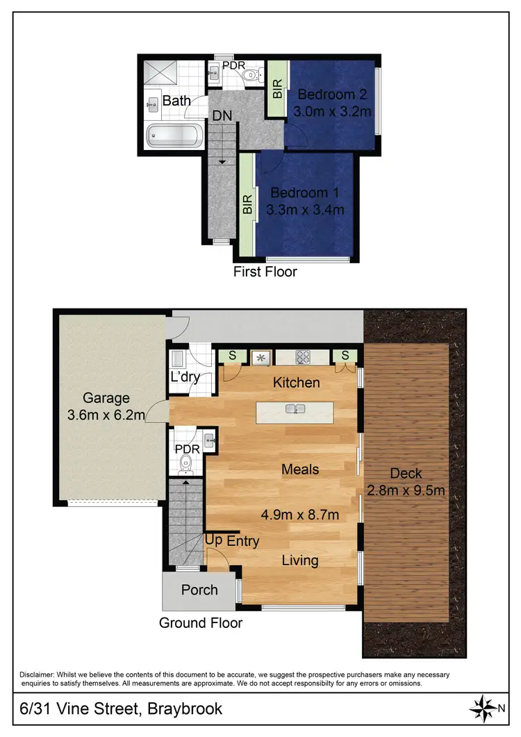 Floorplan of Homely townhouse listing, 6/31 Vine Street, Braybrook VIC 3019