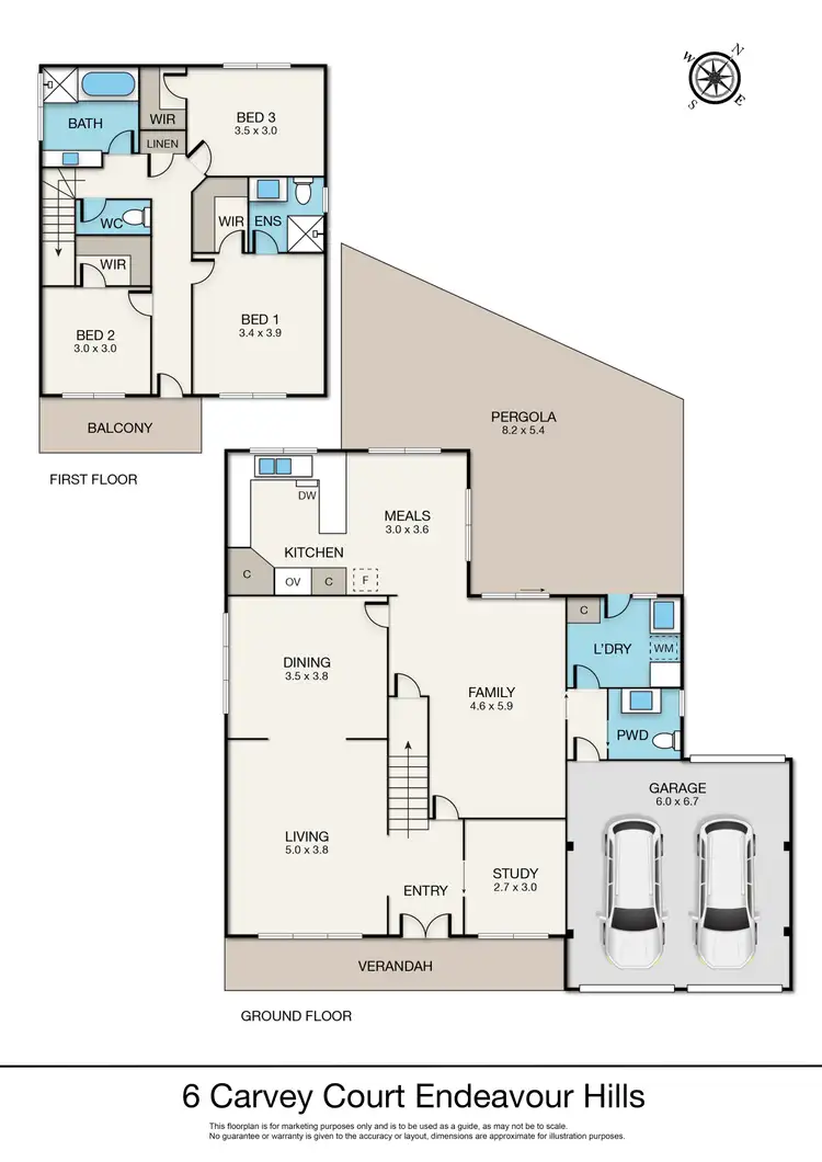 Floorplan of Homely house listing, 6 Carvey Court, Endeavour Hills VIC 3802