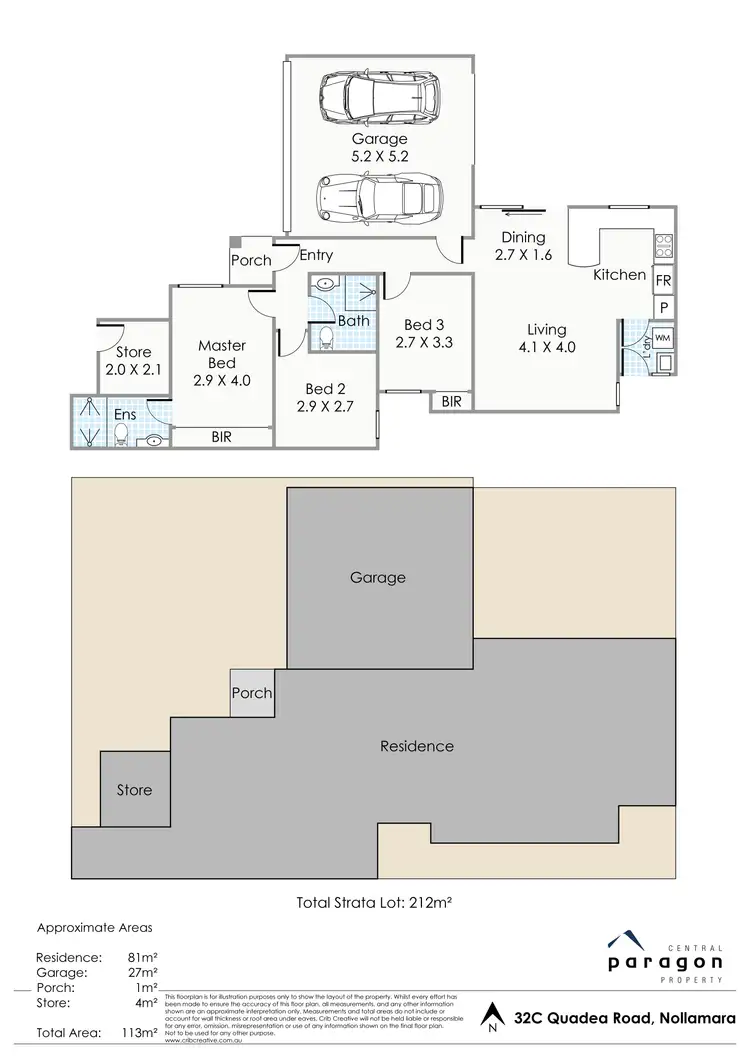Floorplan of Homely villa listing, 32C Quadea Road, Nollamara WA 6061
