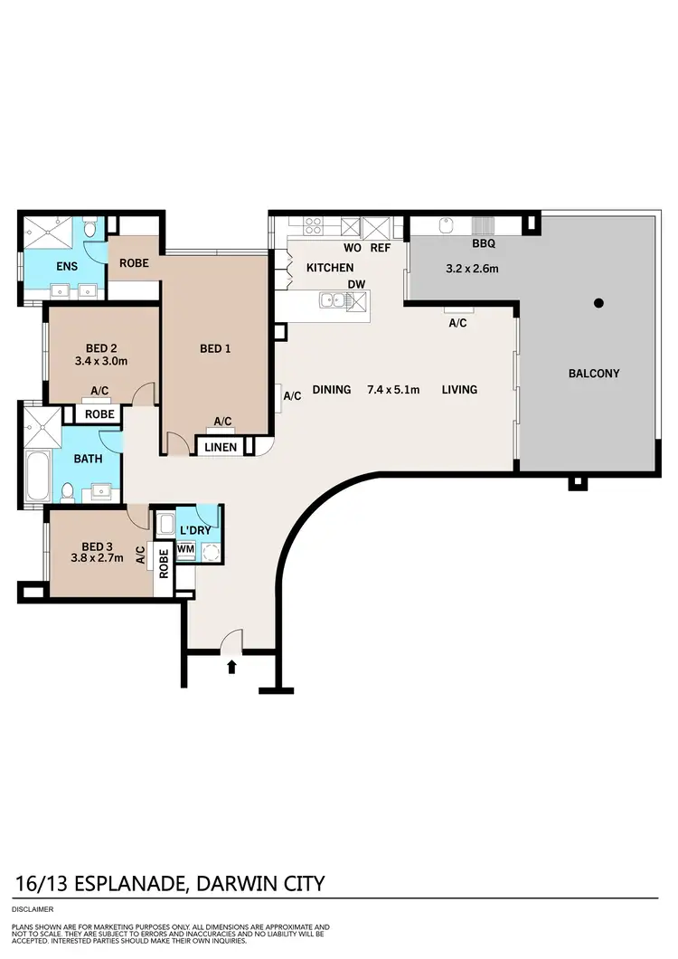 Floorplan of Homely apartment listing, 16/13 Esplanade, Darwin City NT 800