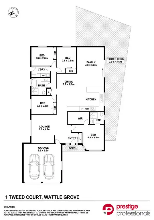 Floorplan of Homely house listing, 1 Tweed Court, Wattle Grove NSW 2173