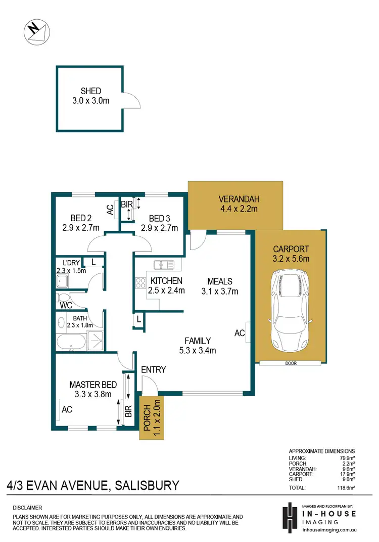 Floorplan of Homely unit listing, 4/3 Evan Avenue, Salisbury SA 5108