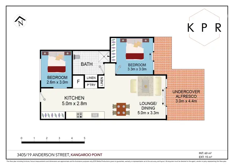 Floorplan of Homely apartment listing, 3405/19 Anderson Street, Kangaroo Point QLD 4169