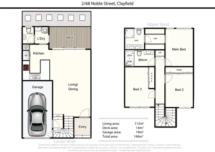 Floorplan of Homely townhouse listing, 2/68 Noble Street, Clayfield QLD 4011