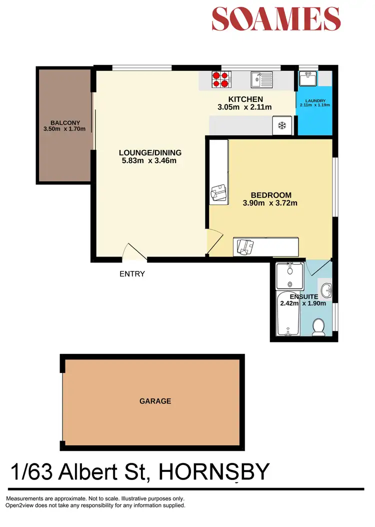 Floorplan of Homely apartment listing, 1/63 Albert Street, Hornsby NSW 2077