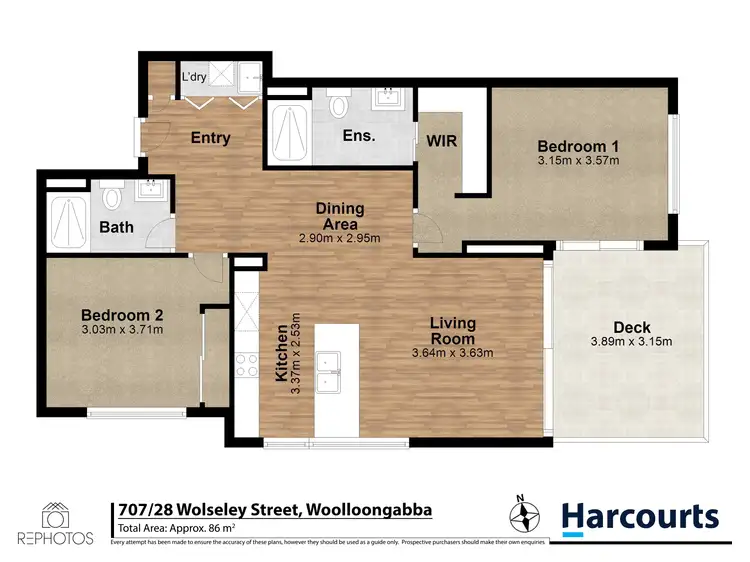 Floorplan of Homely unit listing, 707/28 Wolseley Street, Woolloongabba QLD 4102