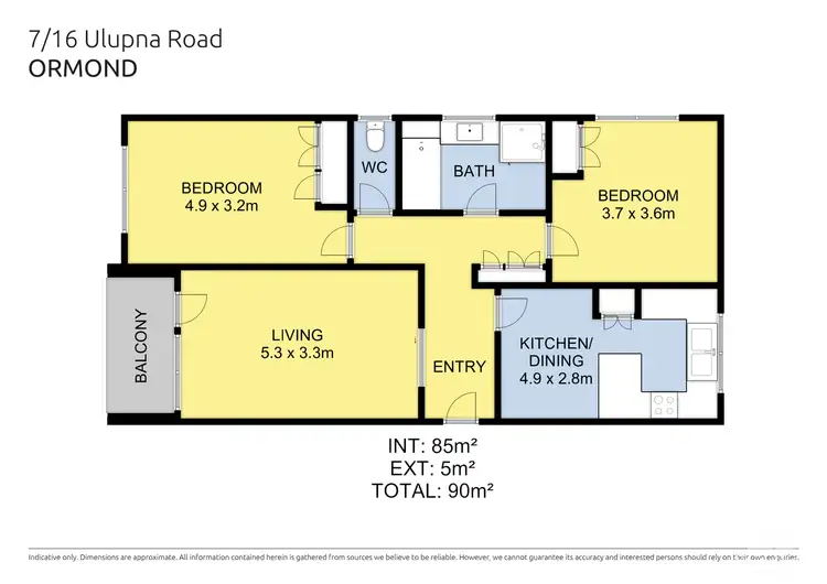 Floorplan of Homely apartment listing, 7/16-18 Ulupna Road, Ormond VIC 3204