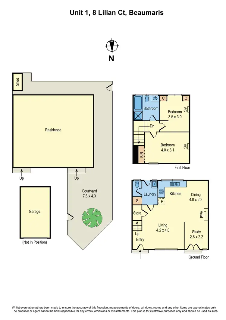 Floorplan of Homely townhouse listing, 1/8 Lilian Court, Beaumaris VIC 3193